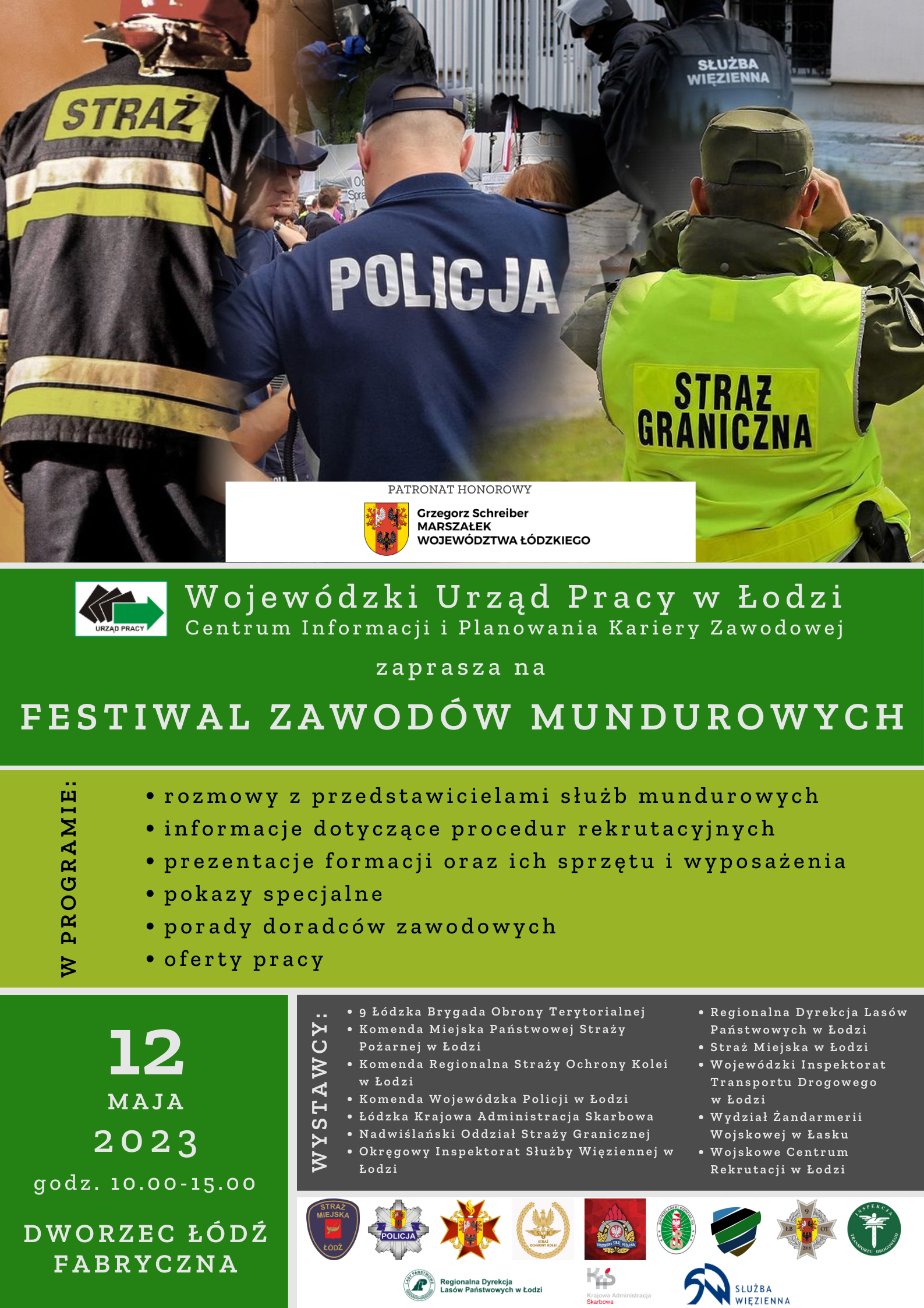plakat z informacja o Festiwal zawodów mundurowych