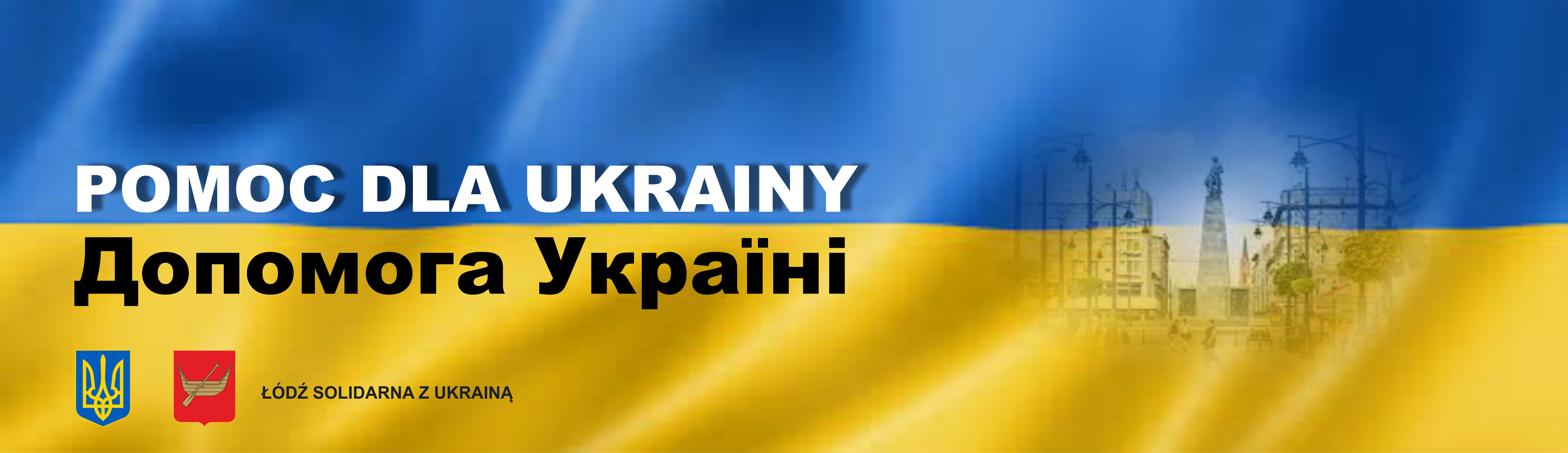 baner z flagą Ukrainy